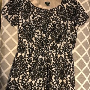 JCrew Factory Black and White Damask Dress Size 4